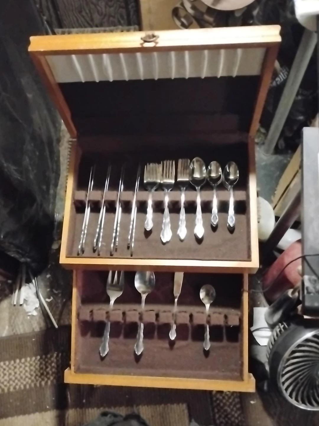 Silverware Set in Wooden Case