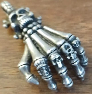 Sterling Silver 925 Skeleton Hand Pendant