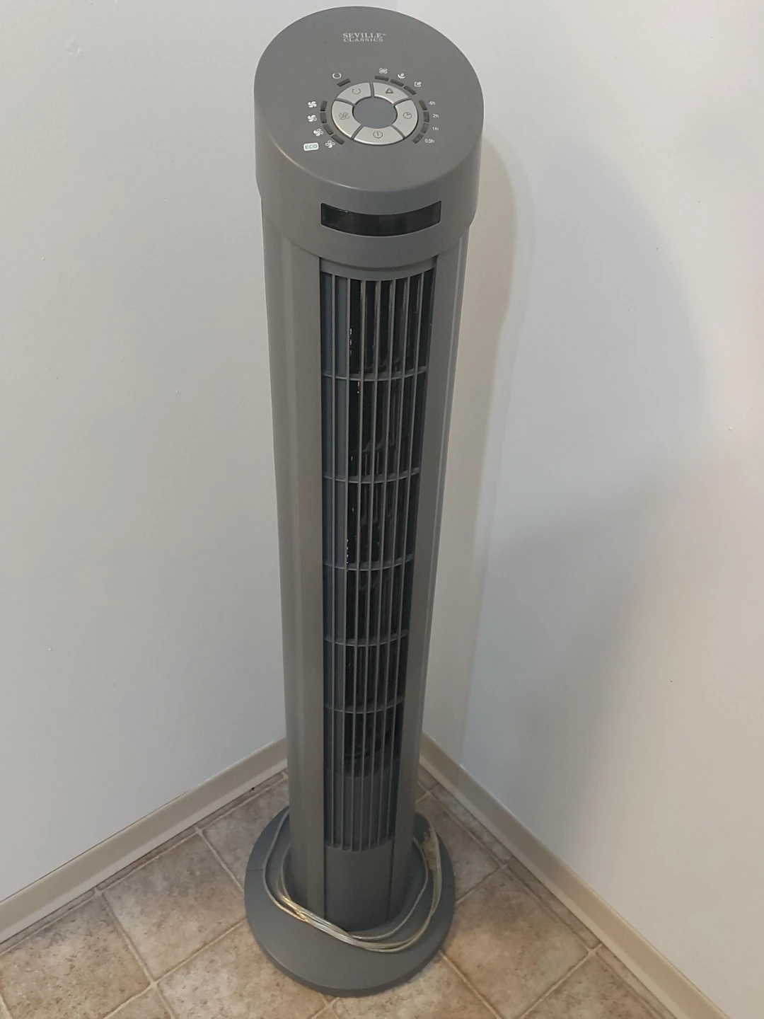 Seville Classics Grey Tower Fan