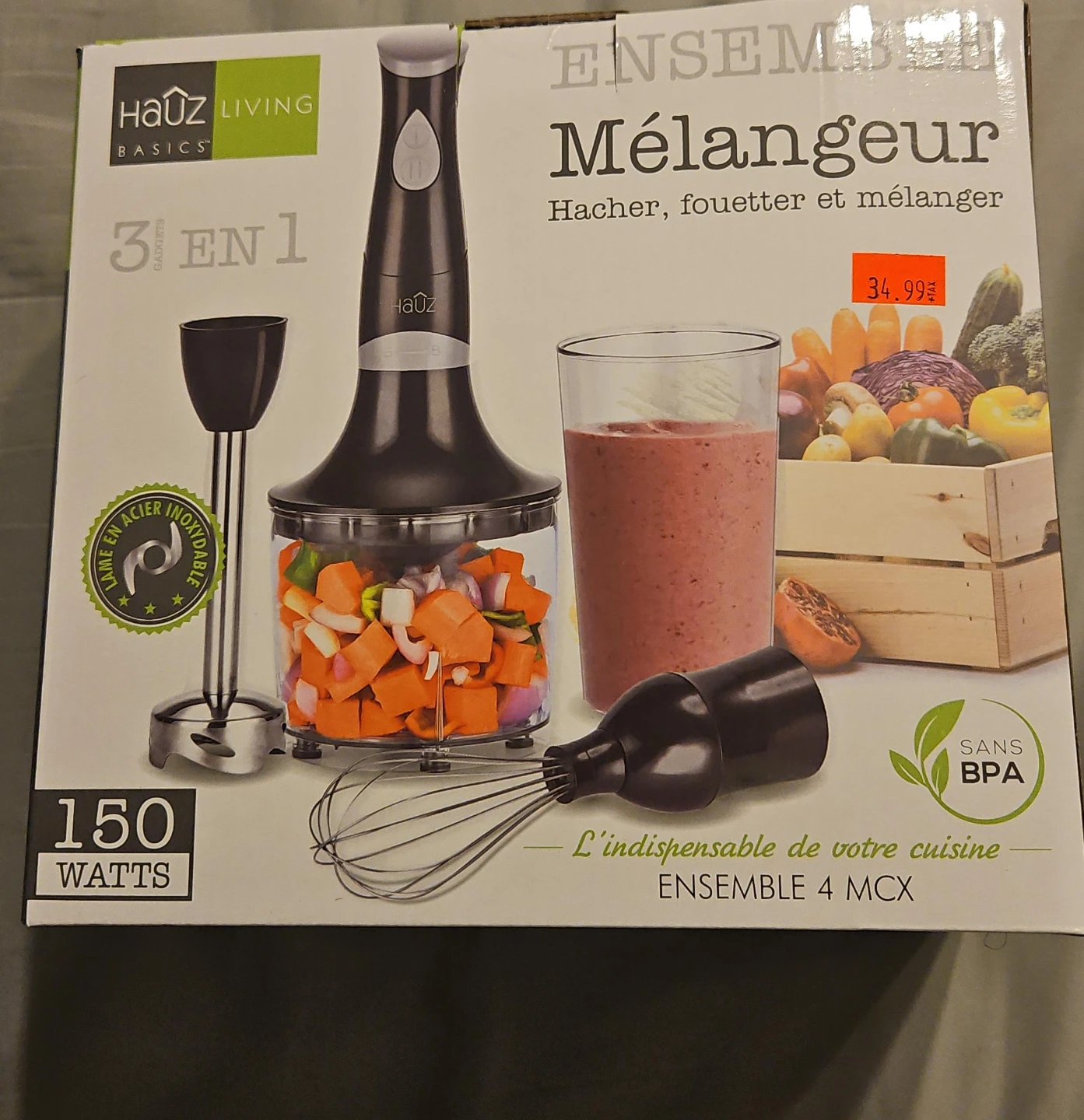 Haüz Living Basics 150 Watt Immersion Blender Set