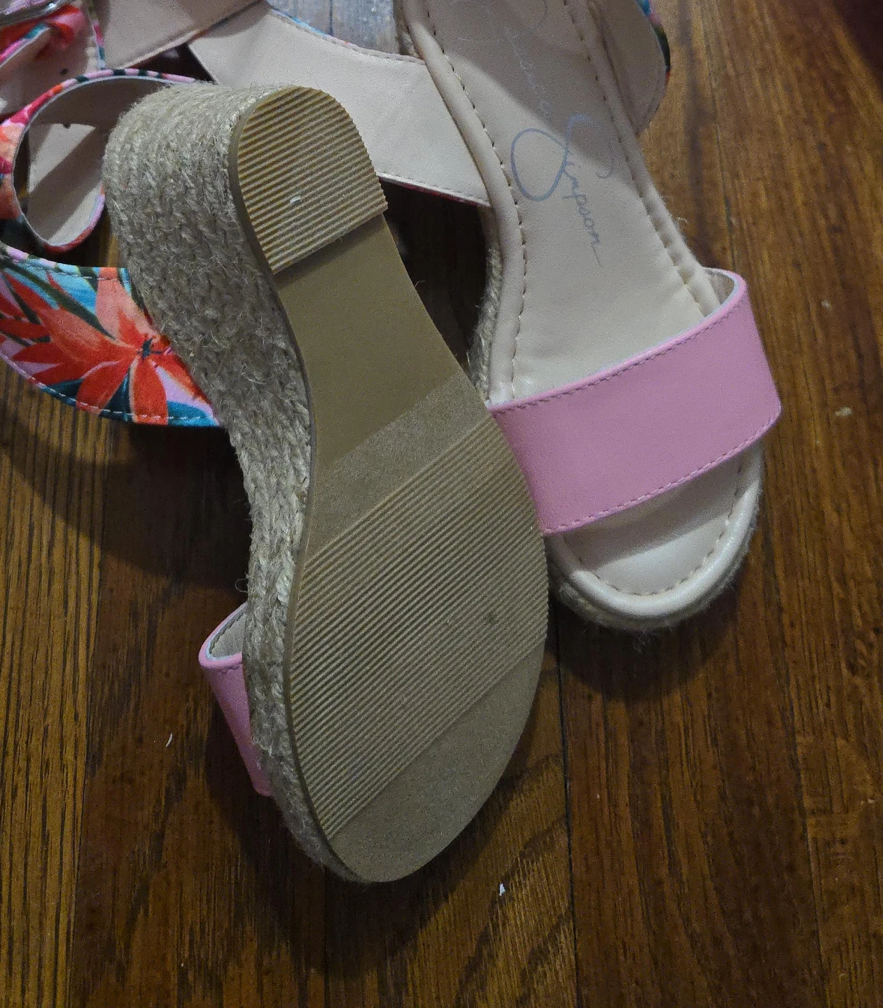 Jessica Simpson Pink Floral Wedge Espadrille Sandals - photo 2