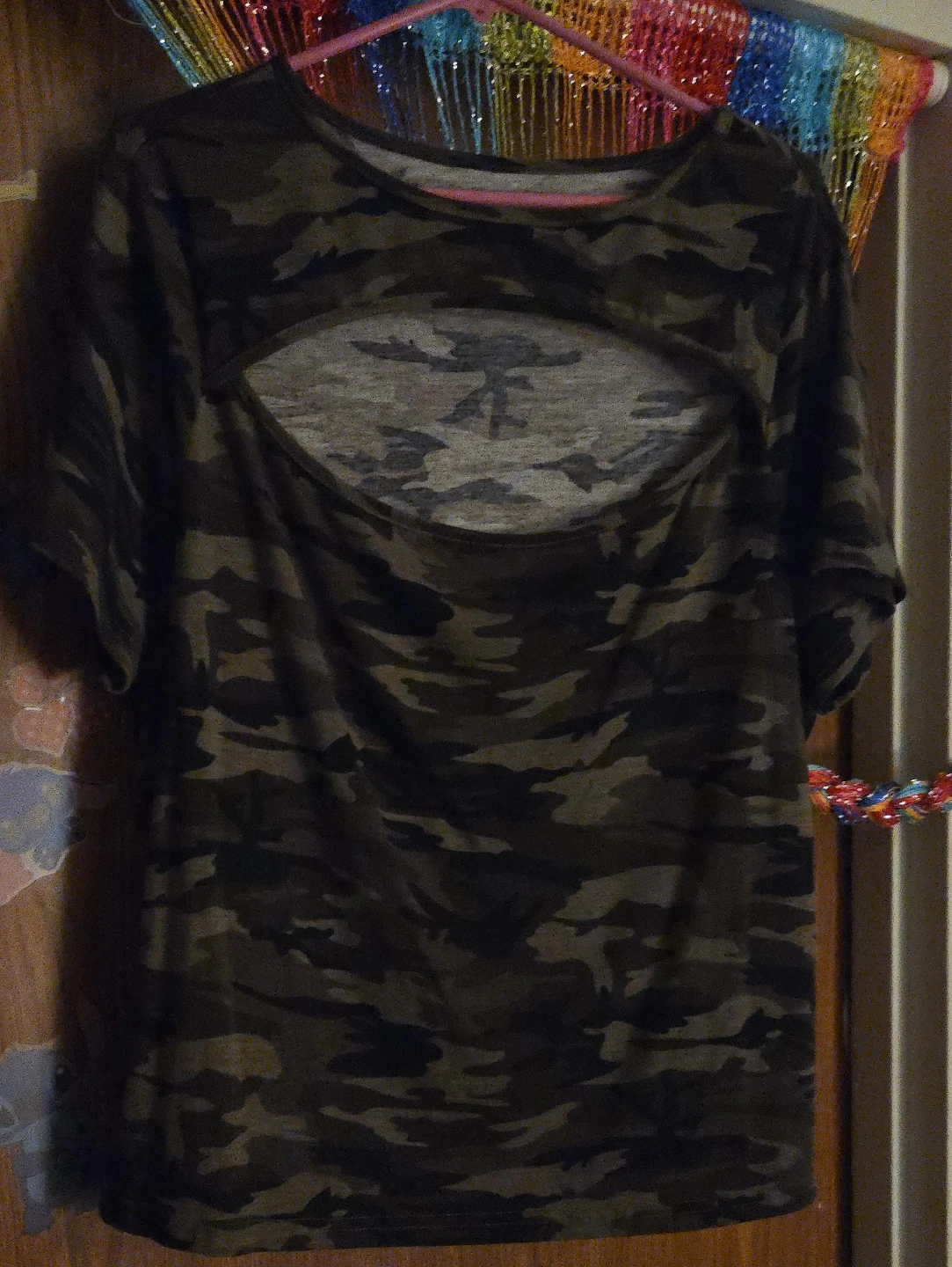 Camouflage Cutout T-Shirt