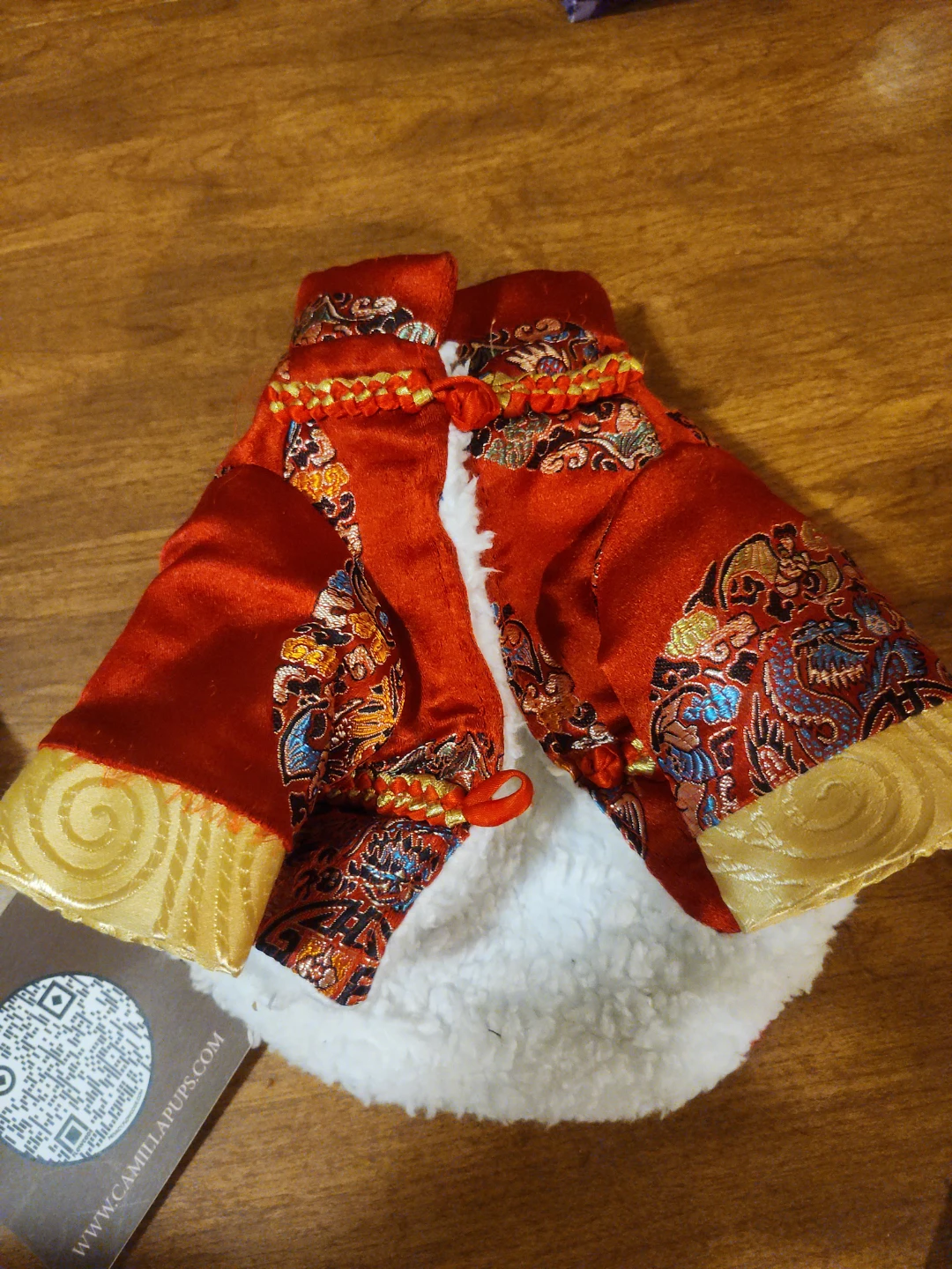 Camilla Pups Pet Coat Red/Gold