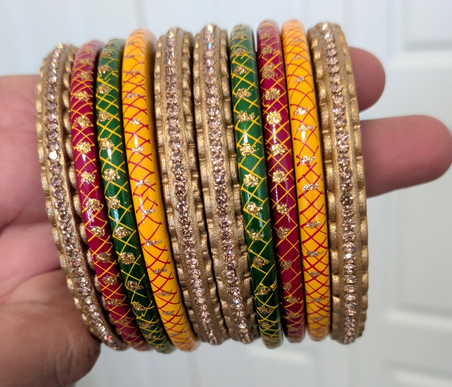 Set of 10 Colourful Beaded Bangles