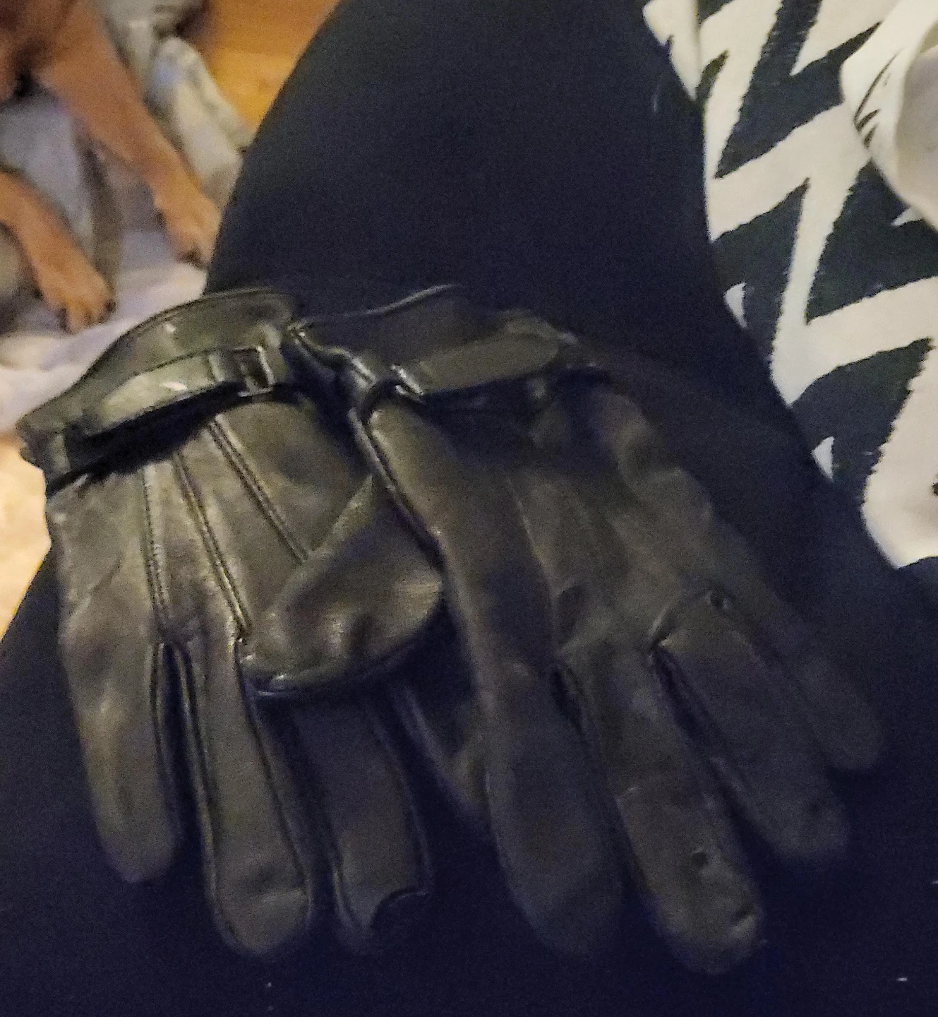 Black Leather Gloves