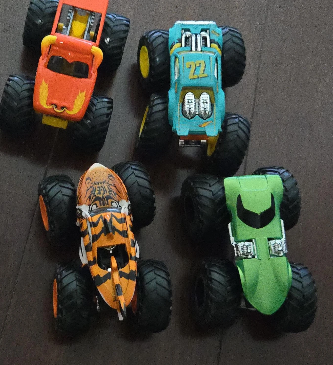 Hot Wheels Monster Trucks Toy Cars - Set of 4