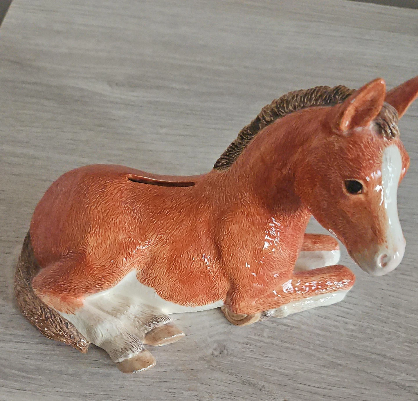 Ceramic Horse Figurine Coin Bank