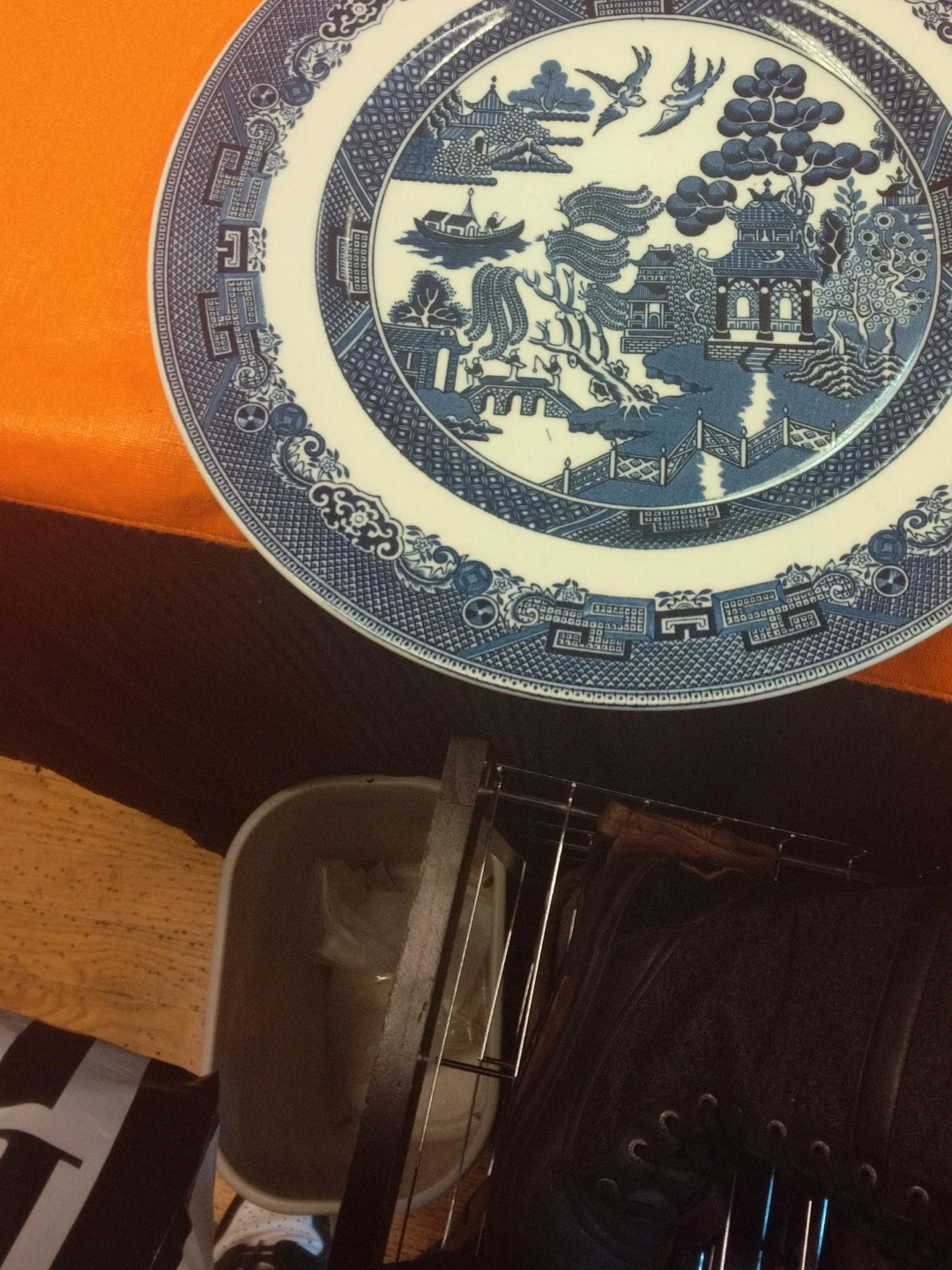 Blue and White Willow Pattern Plate