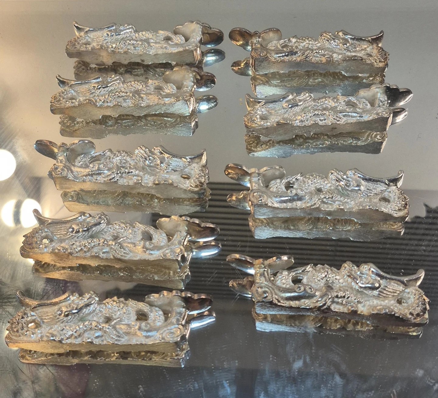 Silver Dragon Chopstick Rests Set of 16