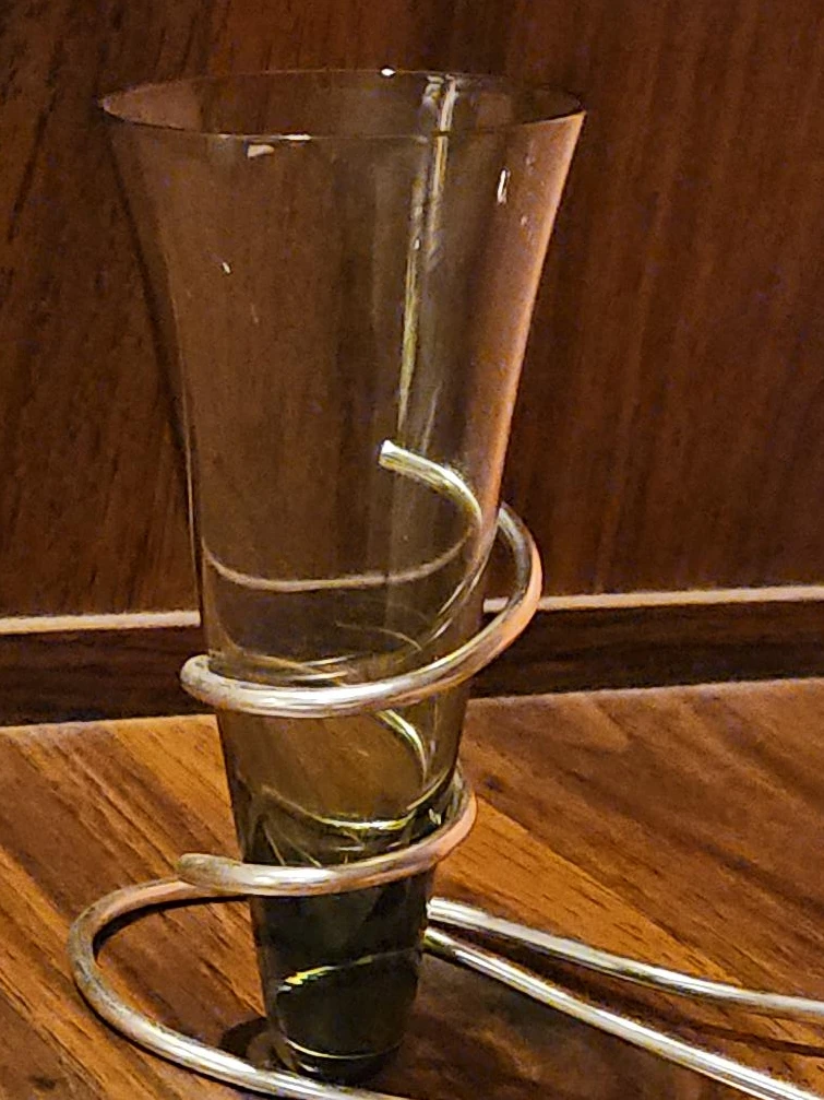 Unique Glass with Metal Holder