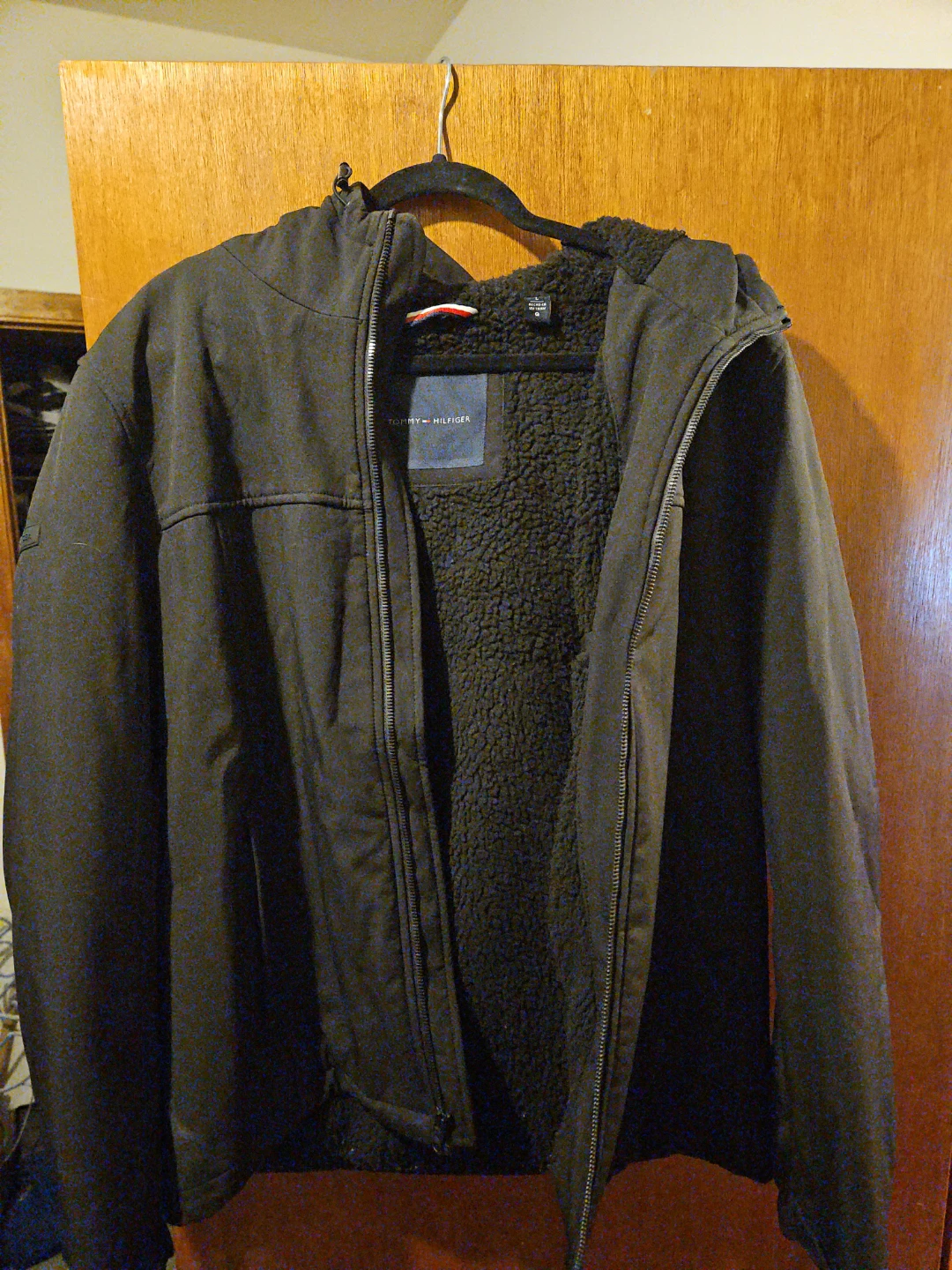 Tommy Hilfiger Men's Sherpa Lined Hooded Jacket - Black, Size L