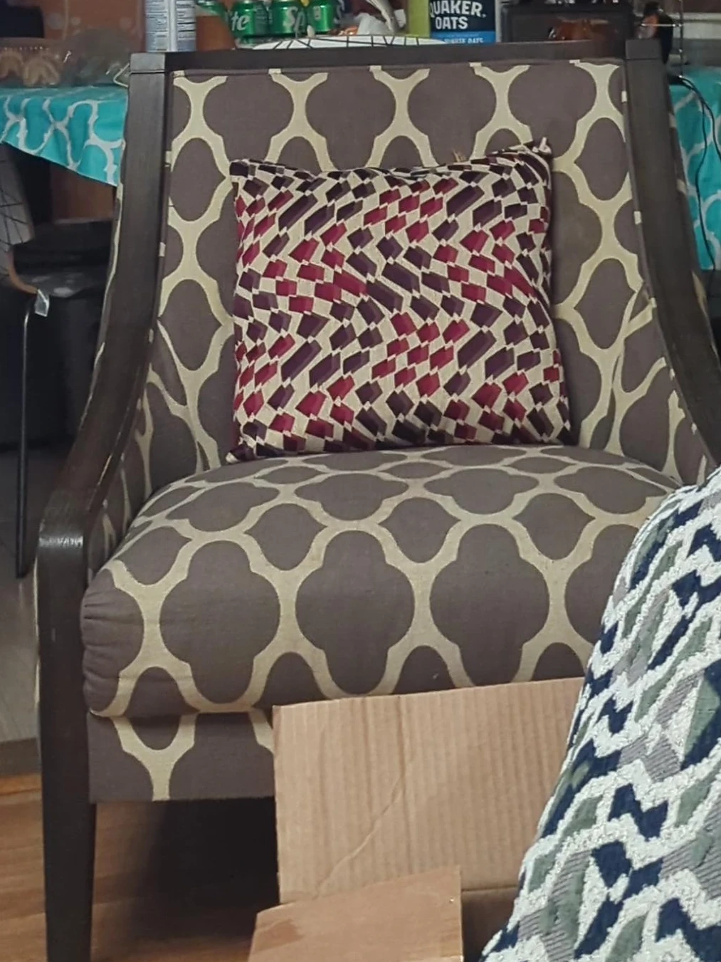 Armchair with decorative pillow