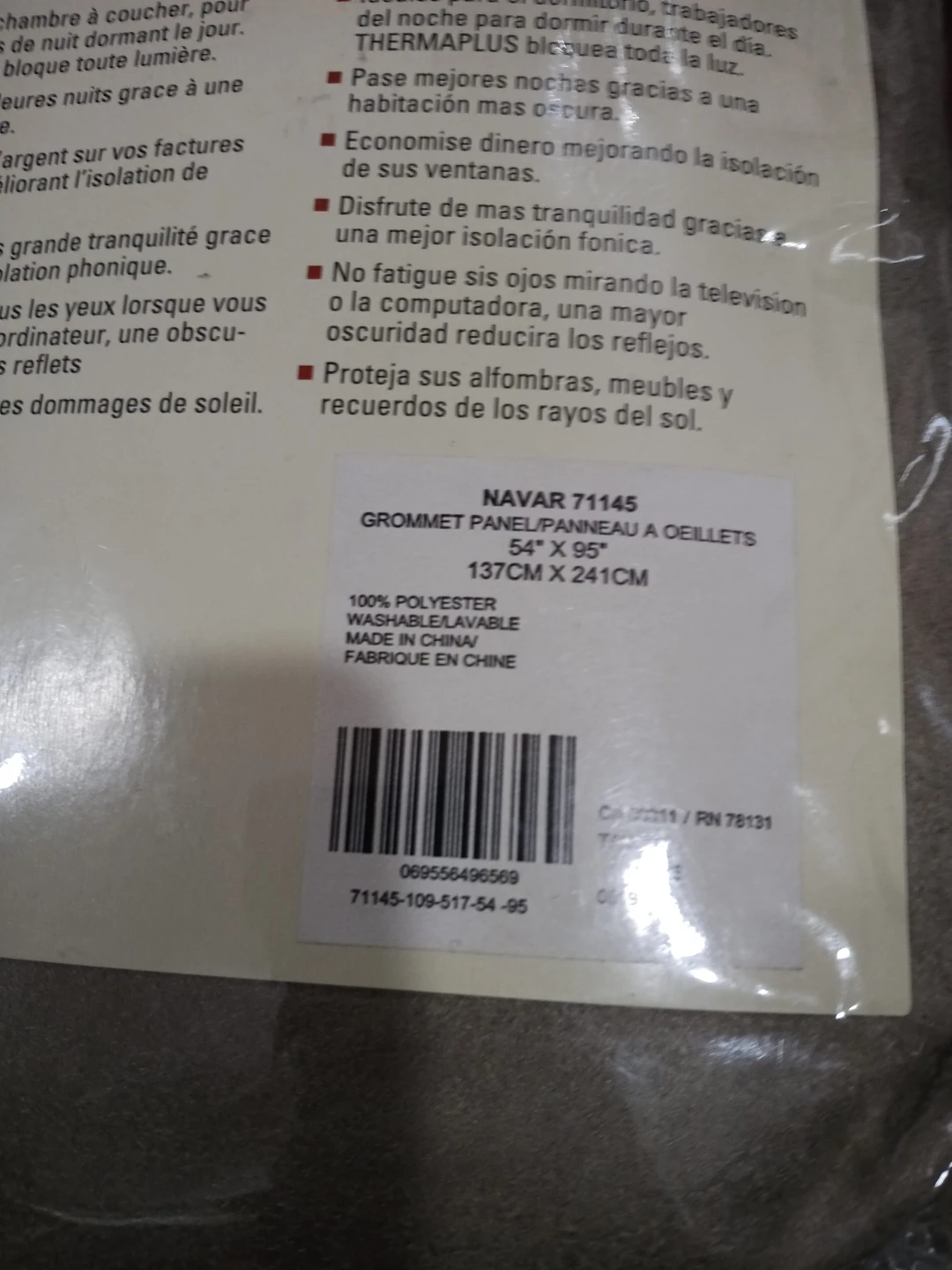 ThermaPlus 54" x 95" Grommet Blackout Curtain Panel