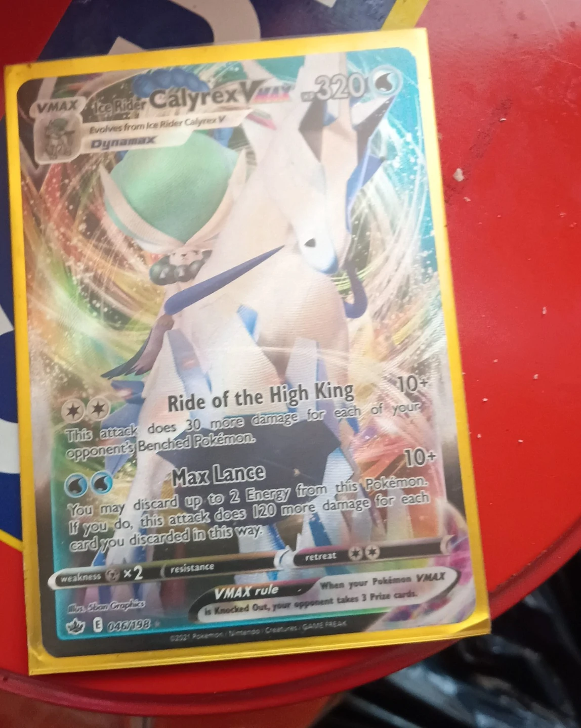 Pokemon Ice Rider Calyrex VMAX Card 046/198