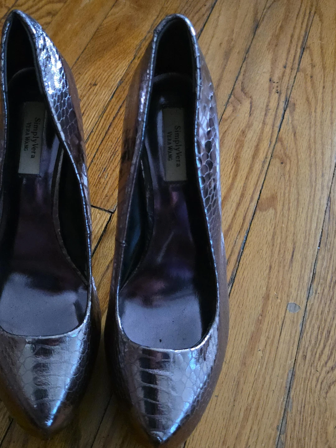 Simply Vera Vera Wang Snakeskin Pointed Toe Heels