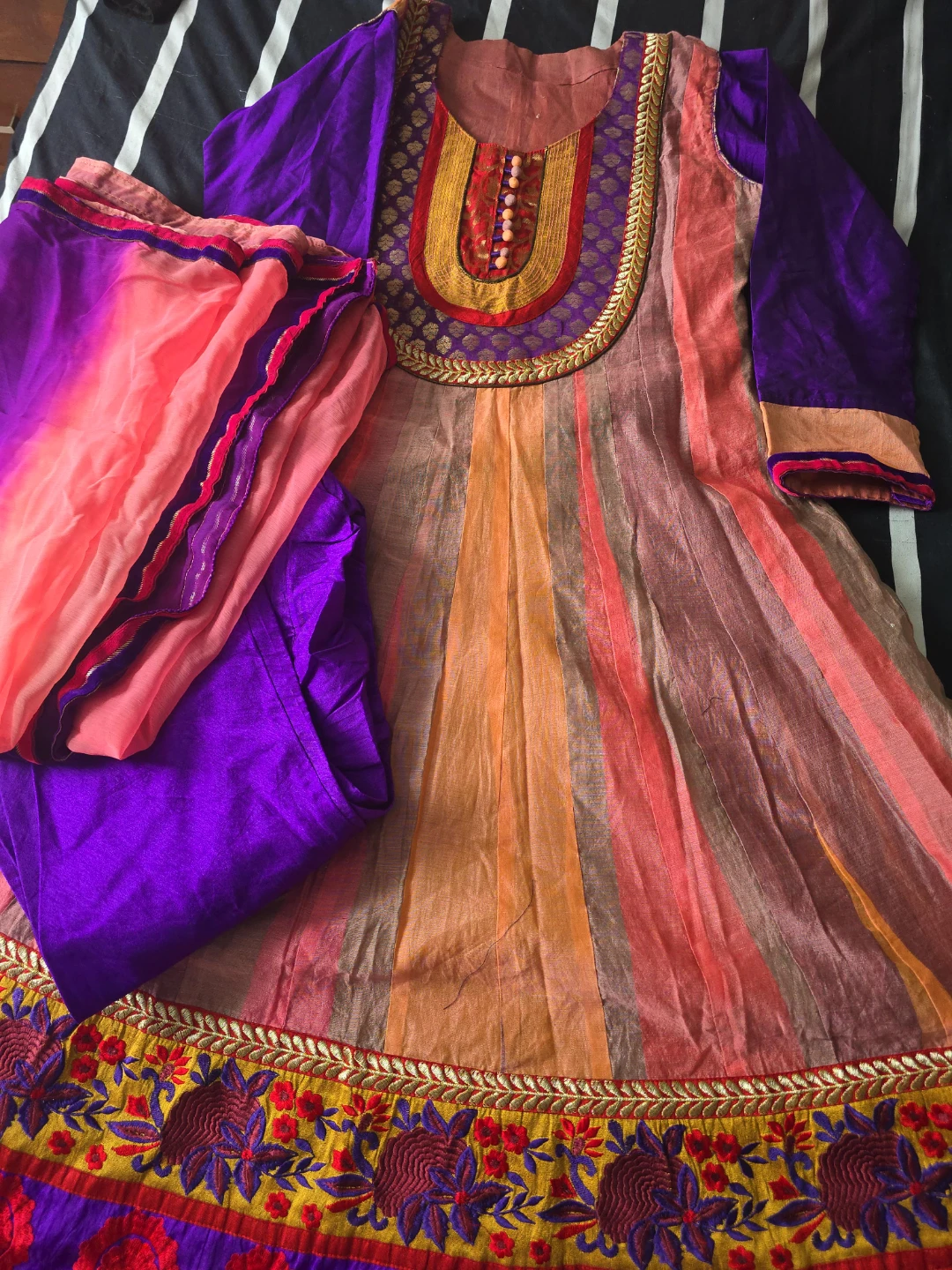 Embroidered Anarkali Dress with Dupatta