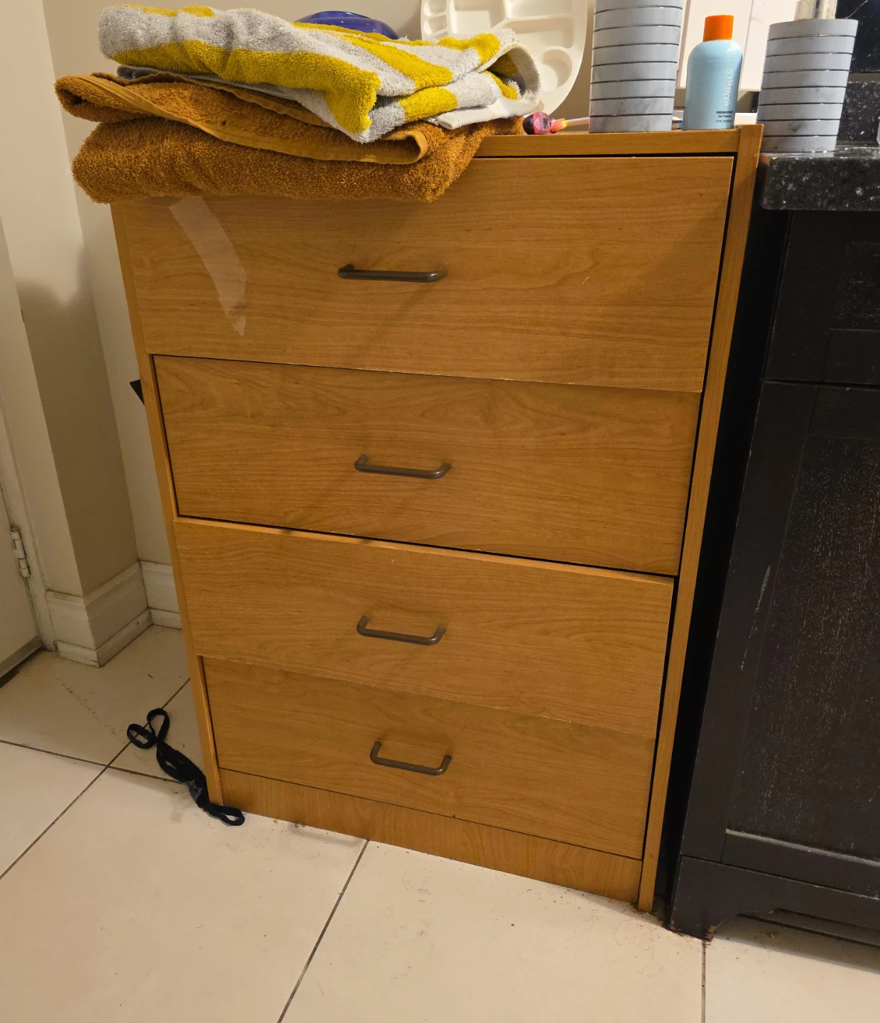Four-drawer wooden dresser