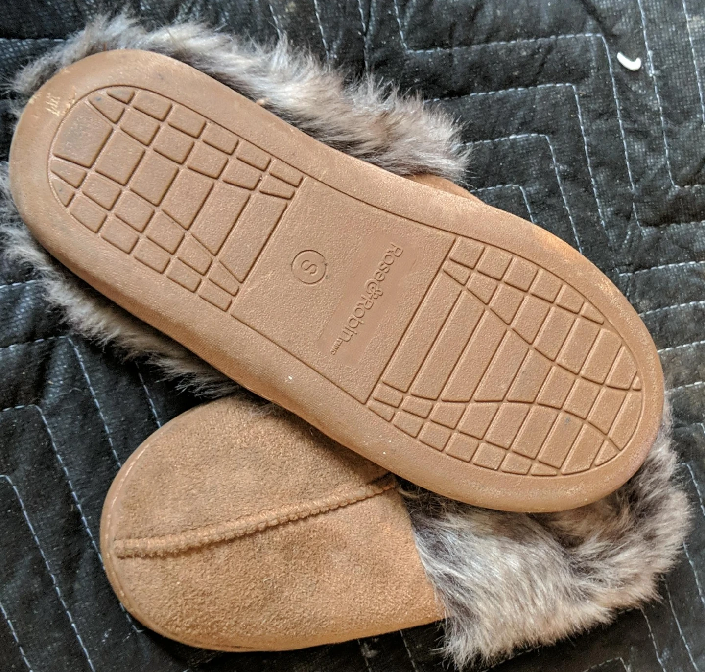 Rose & Robin Faux Fur Lined Slippers Size S