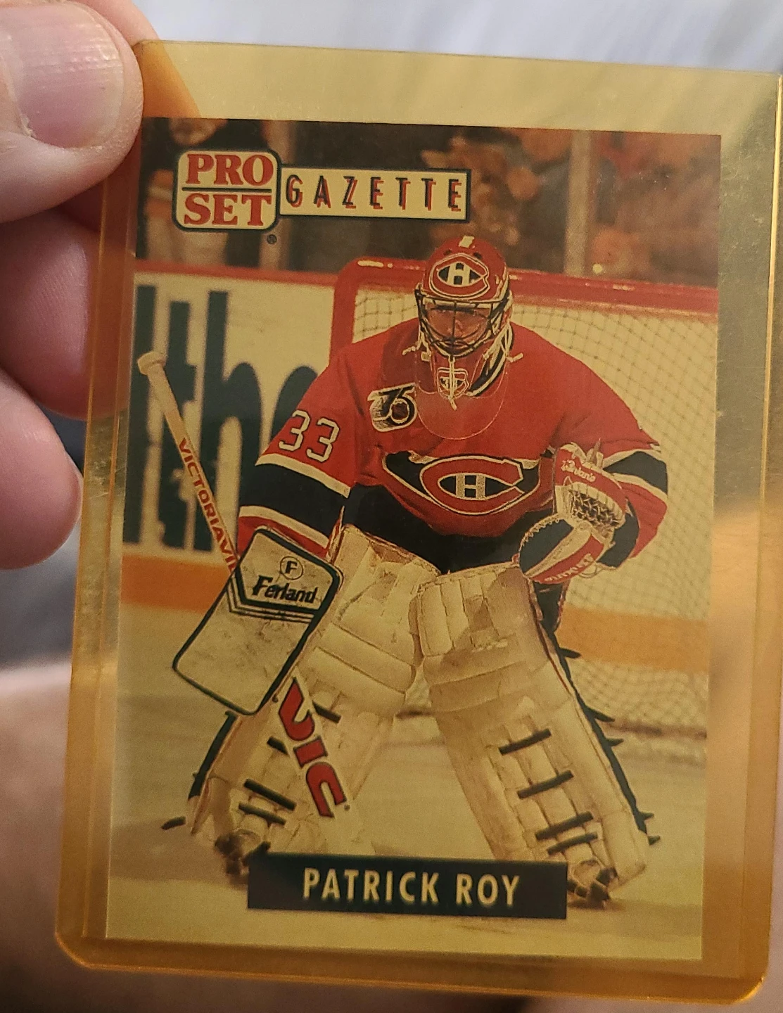 1991 Pro Set Gazette Patrick Roy Hockey Card