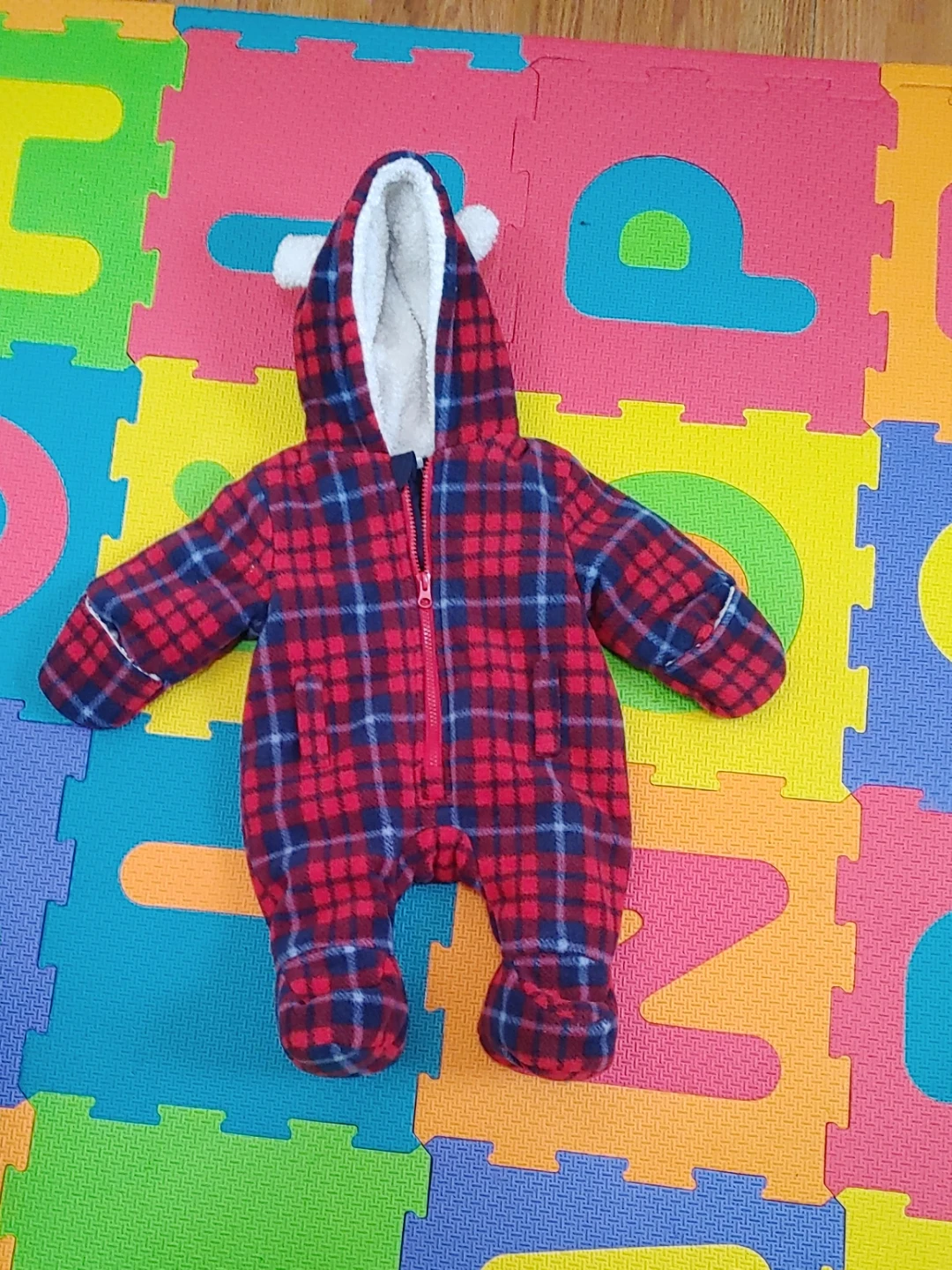 Baby Snowsuit - Red Plaid