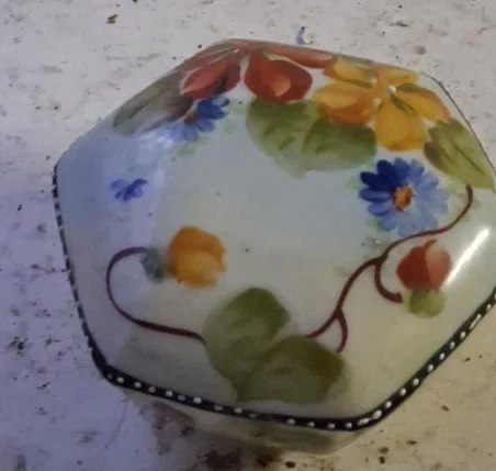 Hand-painted Floral Trinket Box
