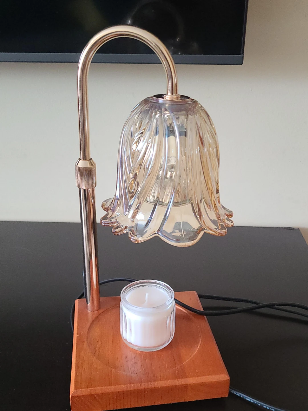 Electric Candle Warmer Lamp with Glass Shade