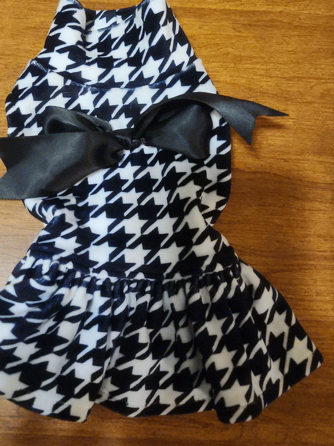 Houndstooth Dog Dress with Bow
