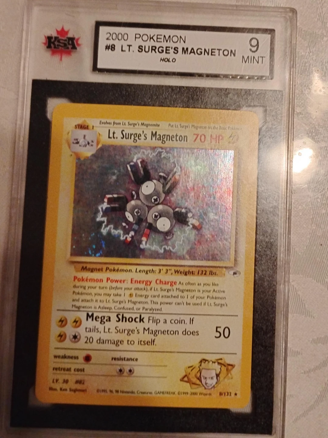 2000 Pokemon Lt. Surge's Magneton Holo #8 - Mint Condition