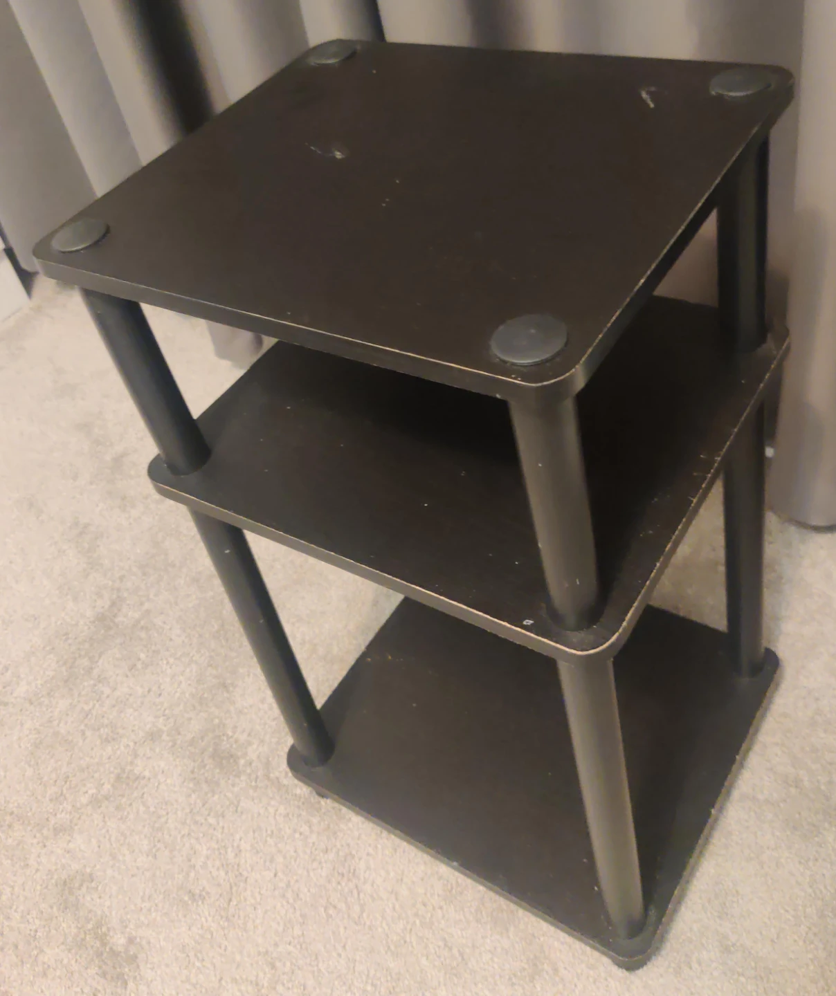 2 Dark Wood 3-Tier Side Tables, DM for more pictures.