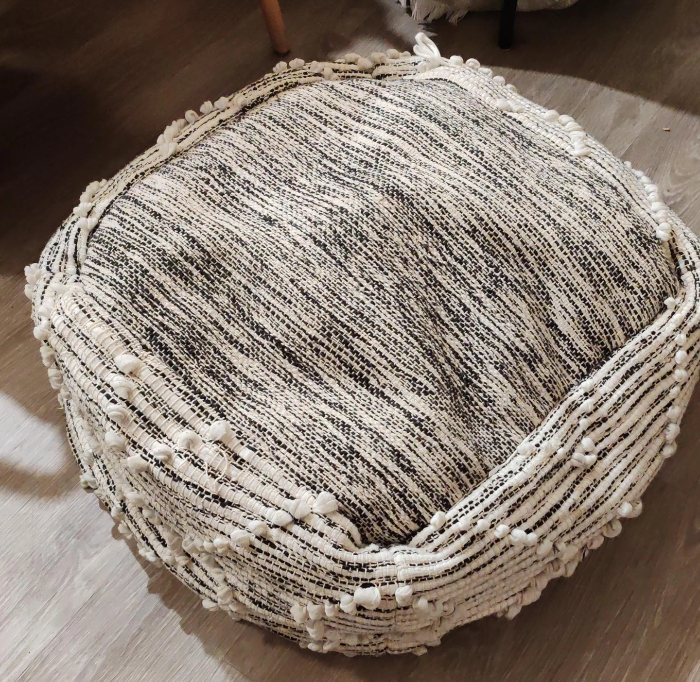 Textured Pouf Ottoman