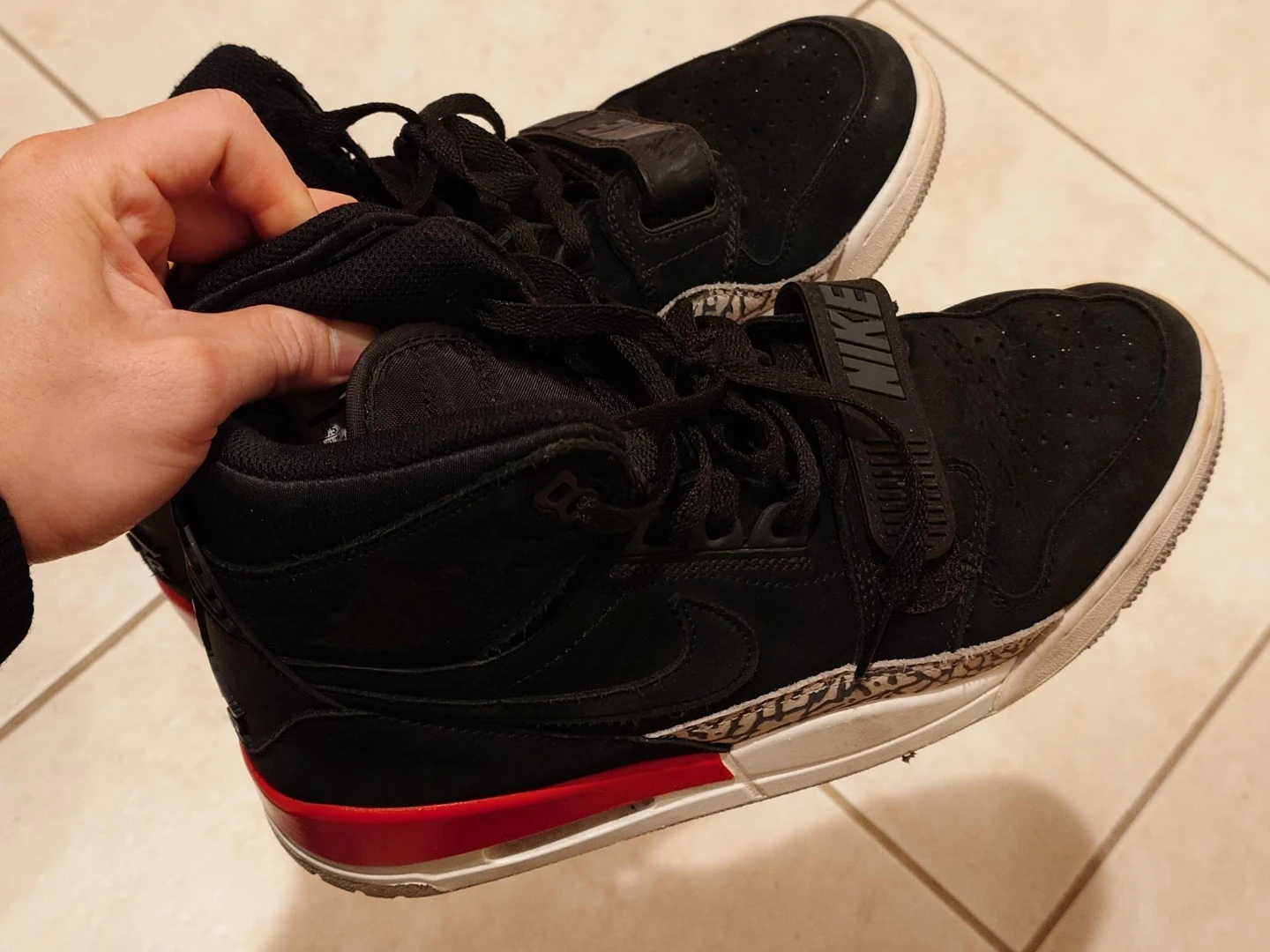 Nike Men's Black & Red High-Top Sneakers