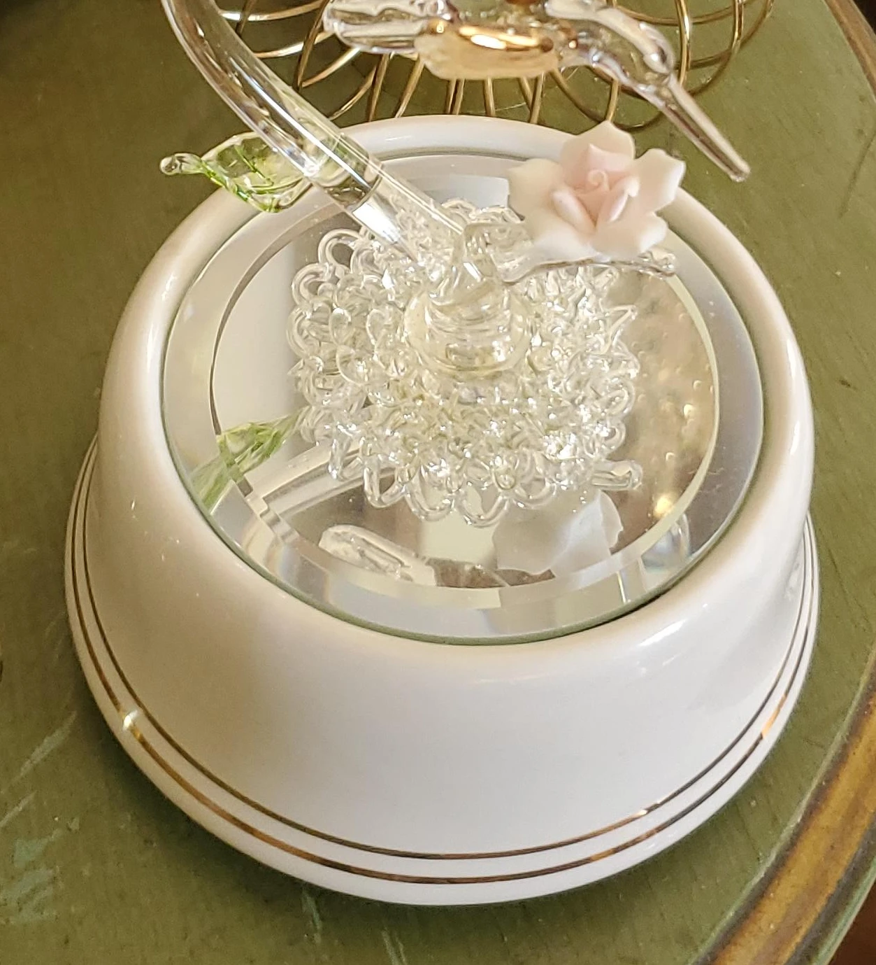 Glass Swan Musical Ballerina Figurines