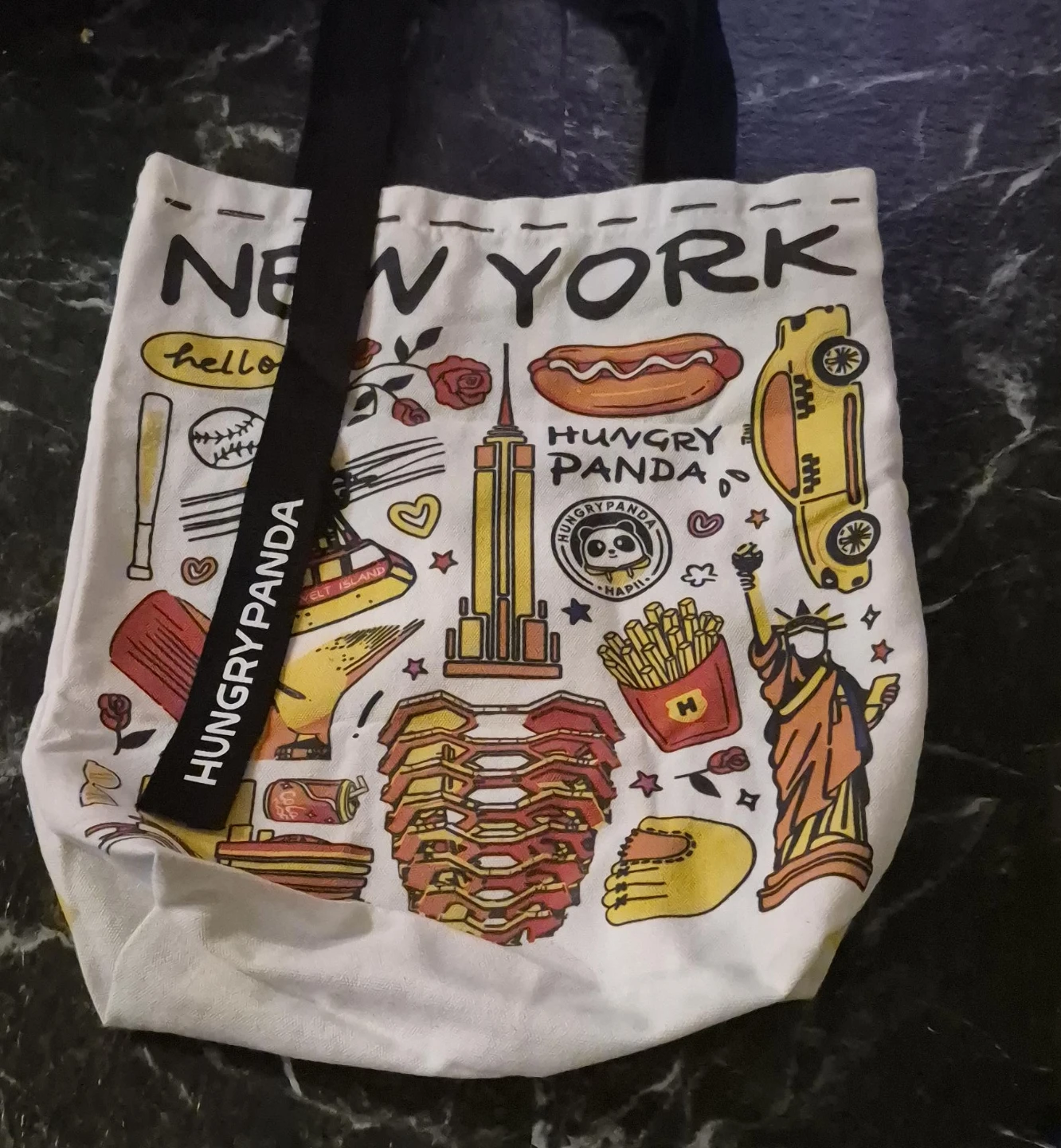 Hungry Panda New York Graphic Tote Bag