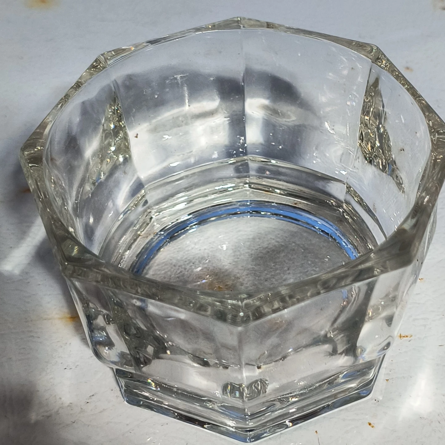 7  Clear Octagonal Glass Dish