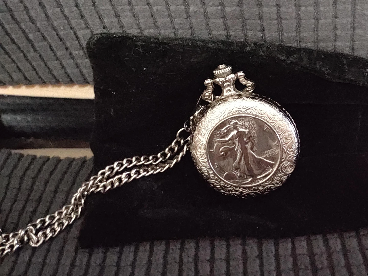 Walking Liberty Silver Coin Pocket Watch