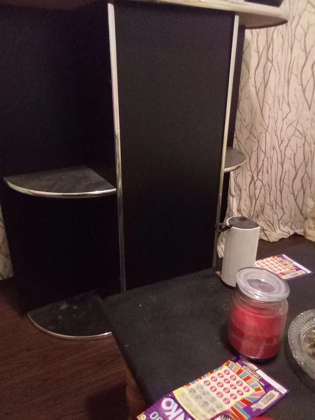 Black and Chrome Display Shelf