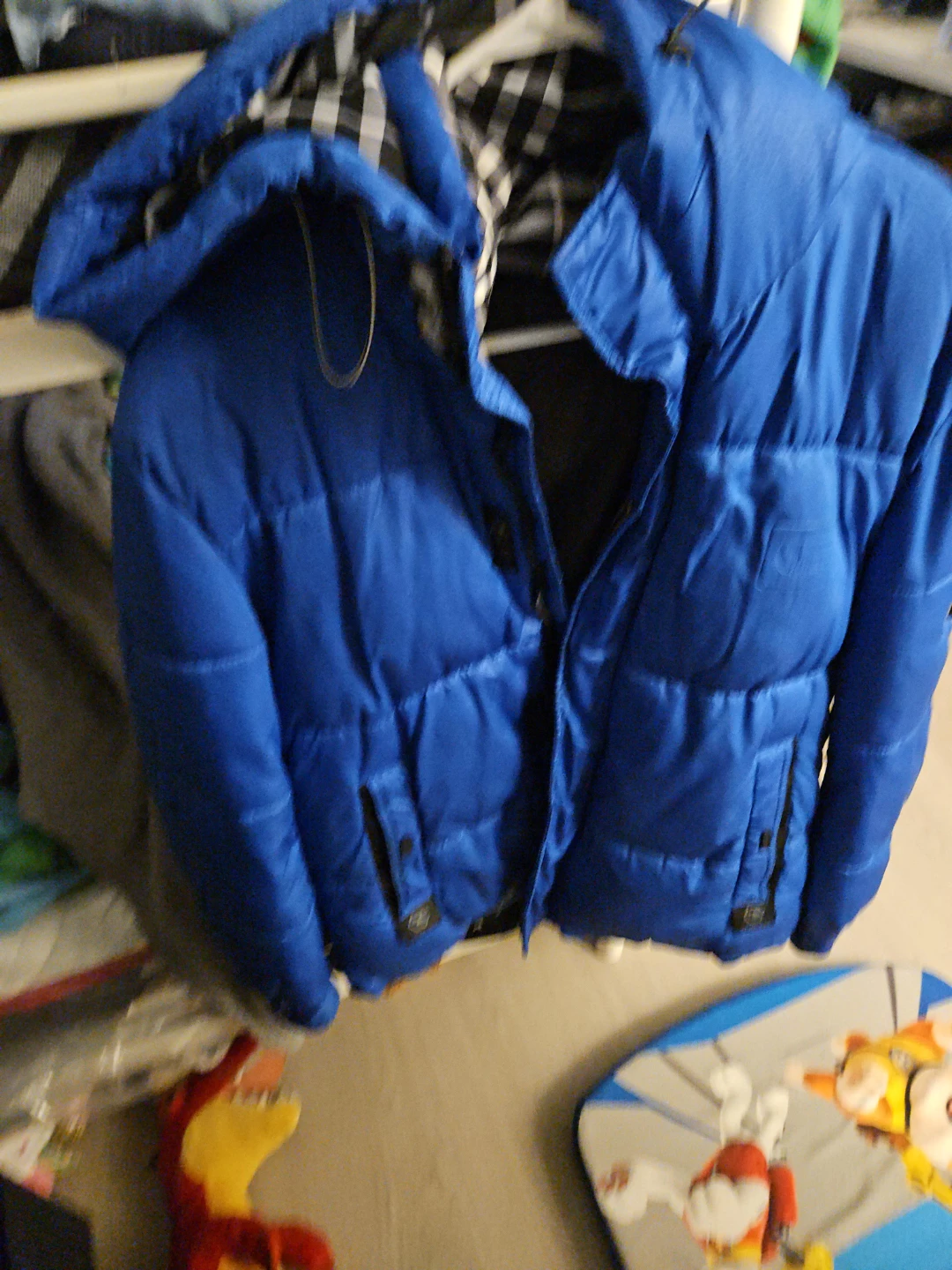 Blue Puffer Jacket with Hood