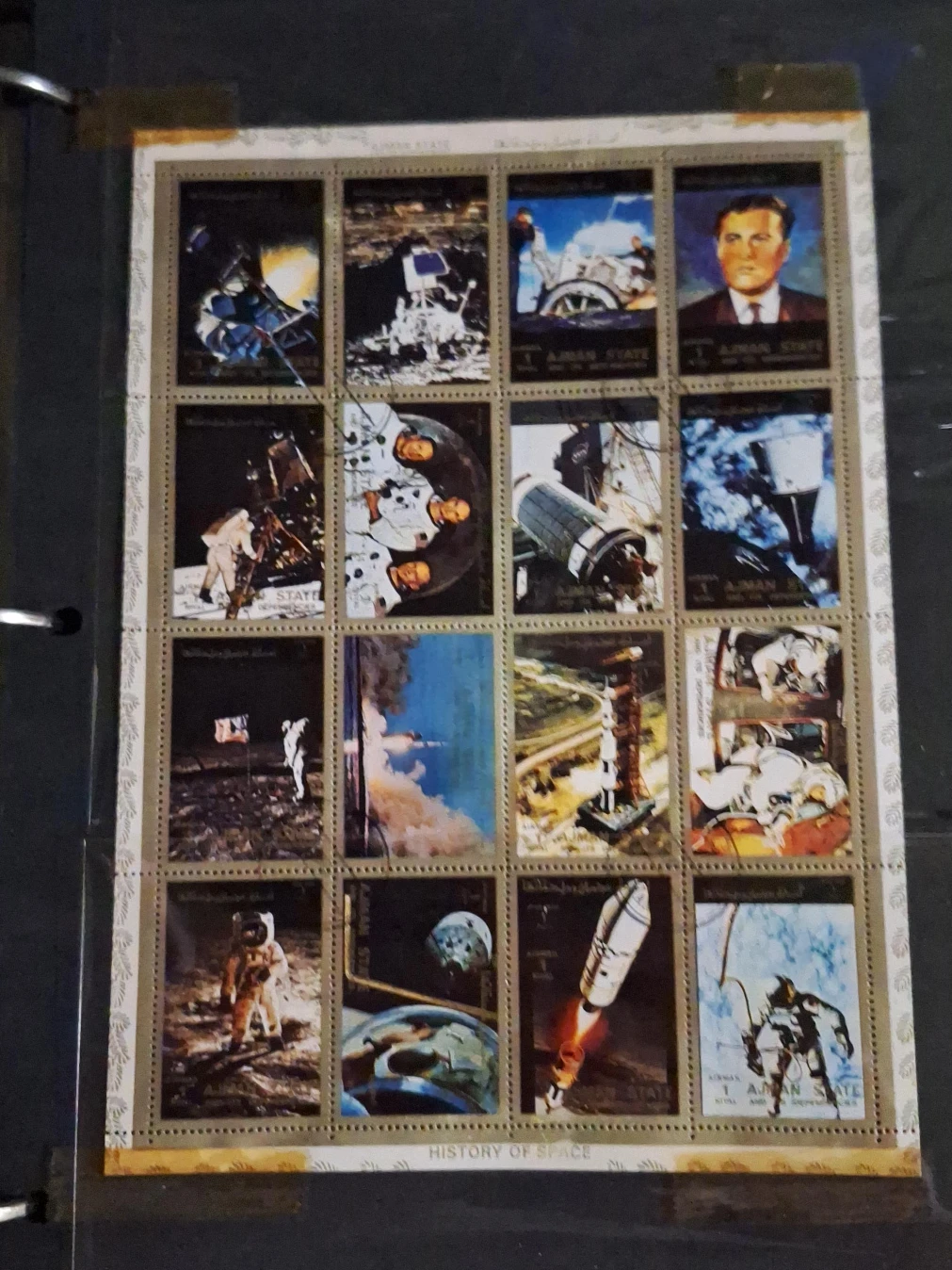 History of Space Stamps Sheet