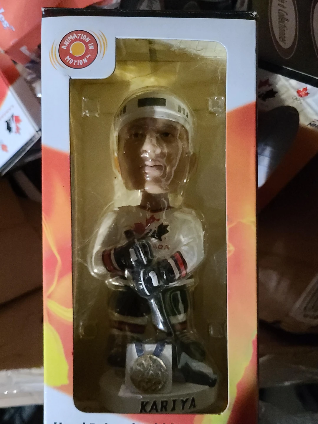 Animation in Motion Kariya Hockey Player Bobblehead