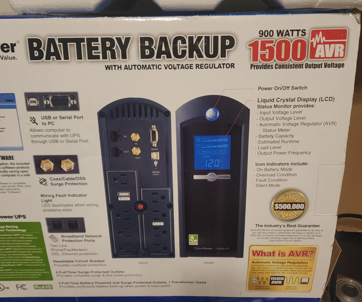 CyberPower 1500AVR Battery Backup UPS