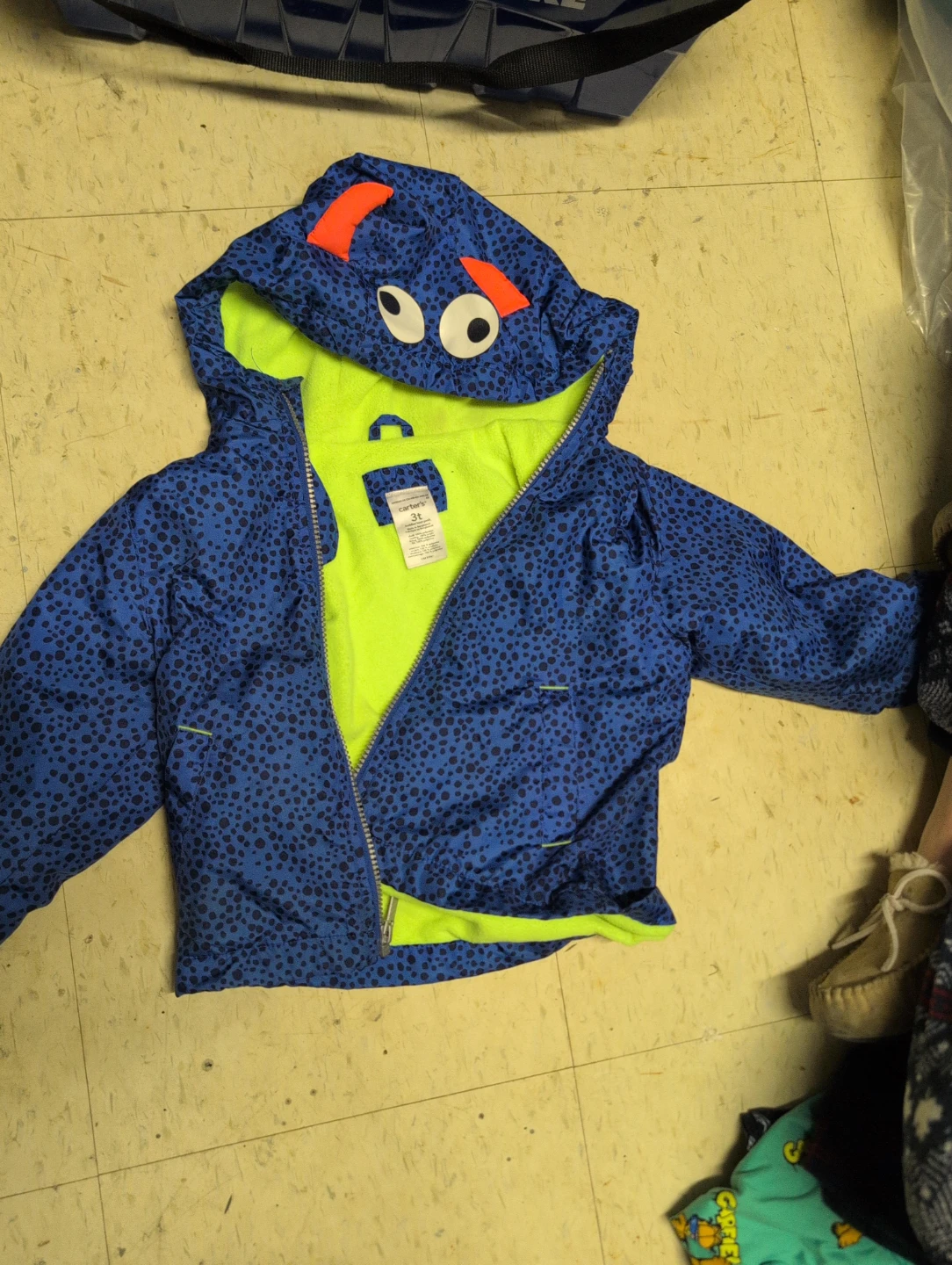 Carters Blue Monster Hooded Jacket - Size 3T