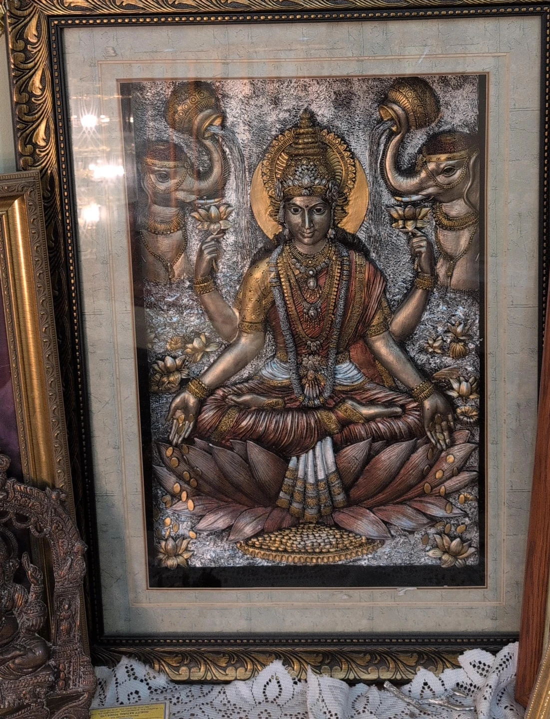 Framed Embossed Lakshmi Wall Art