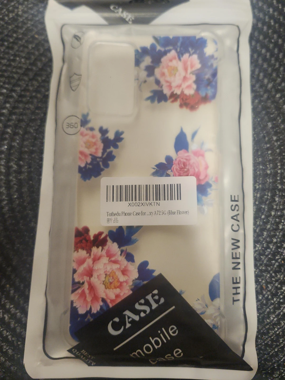 Tudwchu Phone Case for Samsung Galaxy A72 5G (Blue Flower)