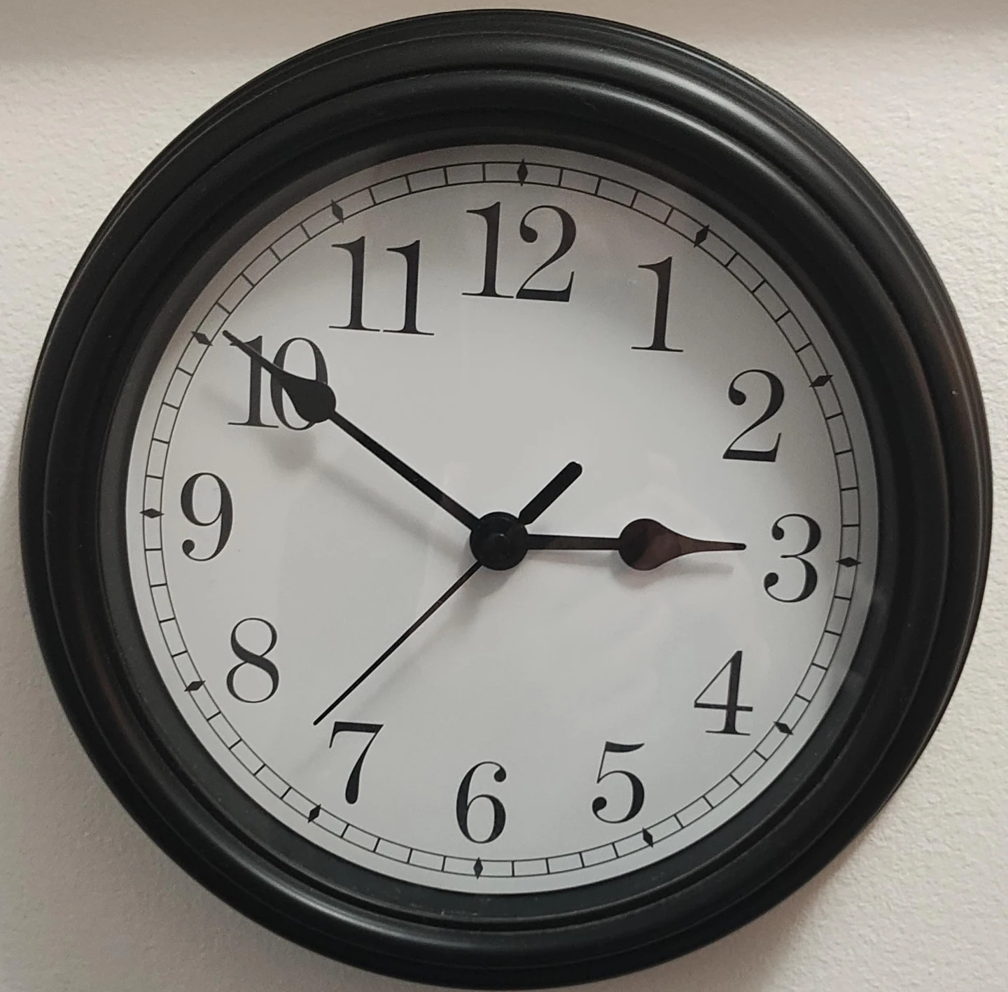 Black Wall Clock 9 inches