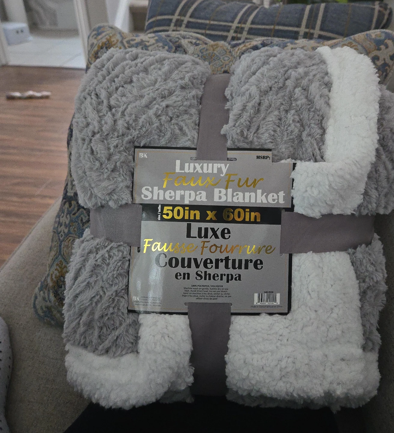 BIK Luxury Faux Fur Sherpa Blanket 50in x 60in