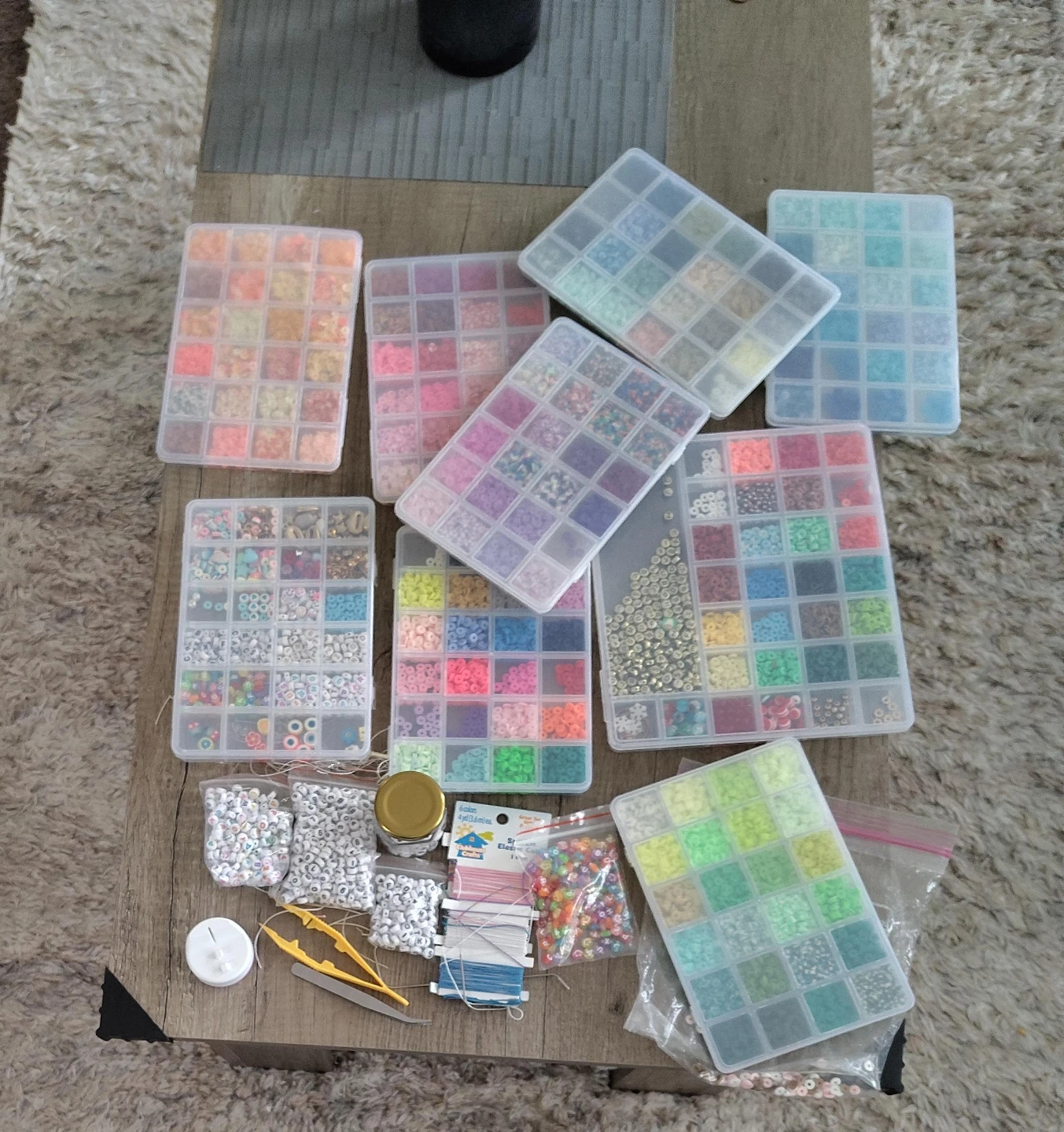 Assorted Craft Beads and Supplies