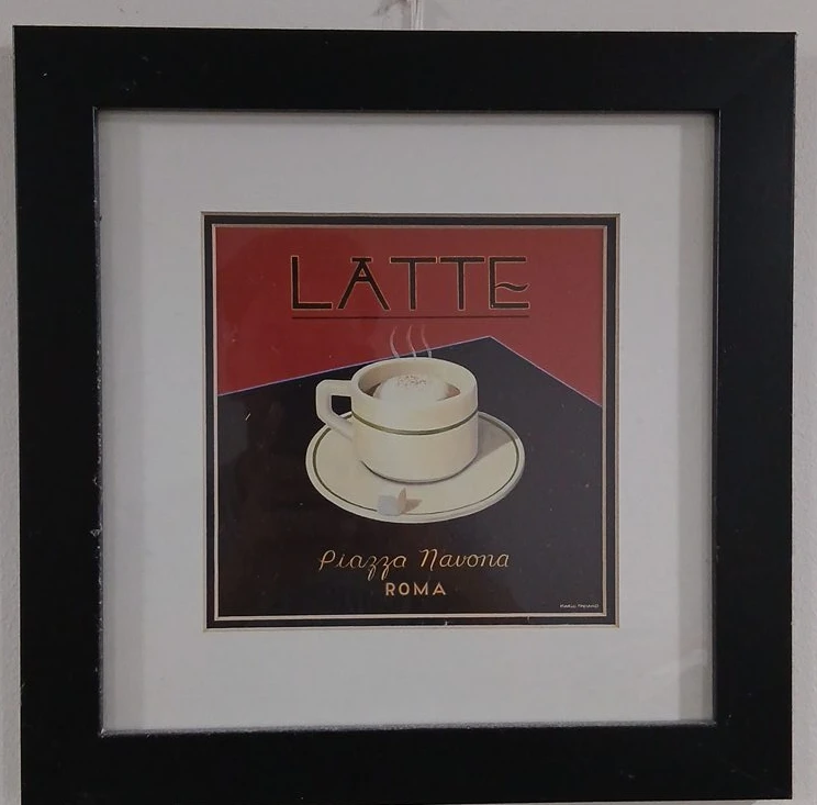 Framed Latte Art Print - Piazza Navona Roma