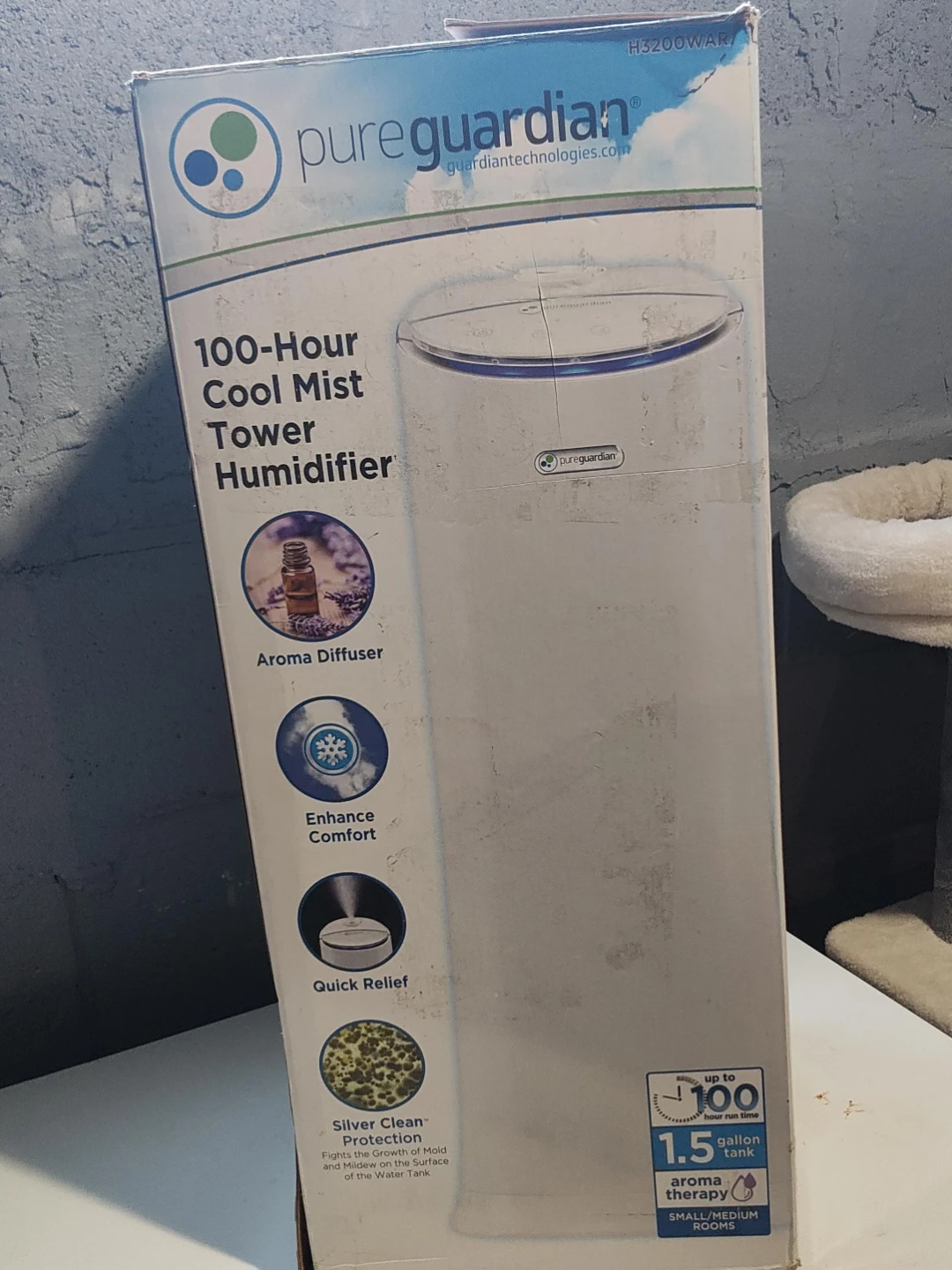 PureGuardian 100-Hour Cool Mist Tower Humidifier