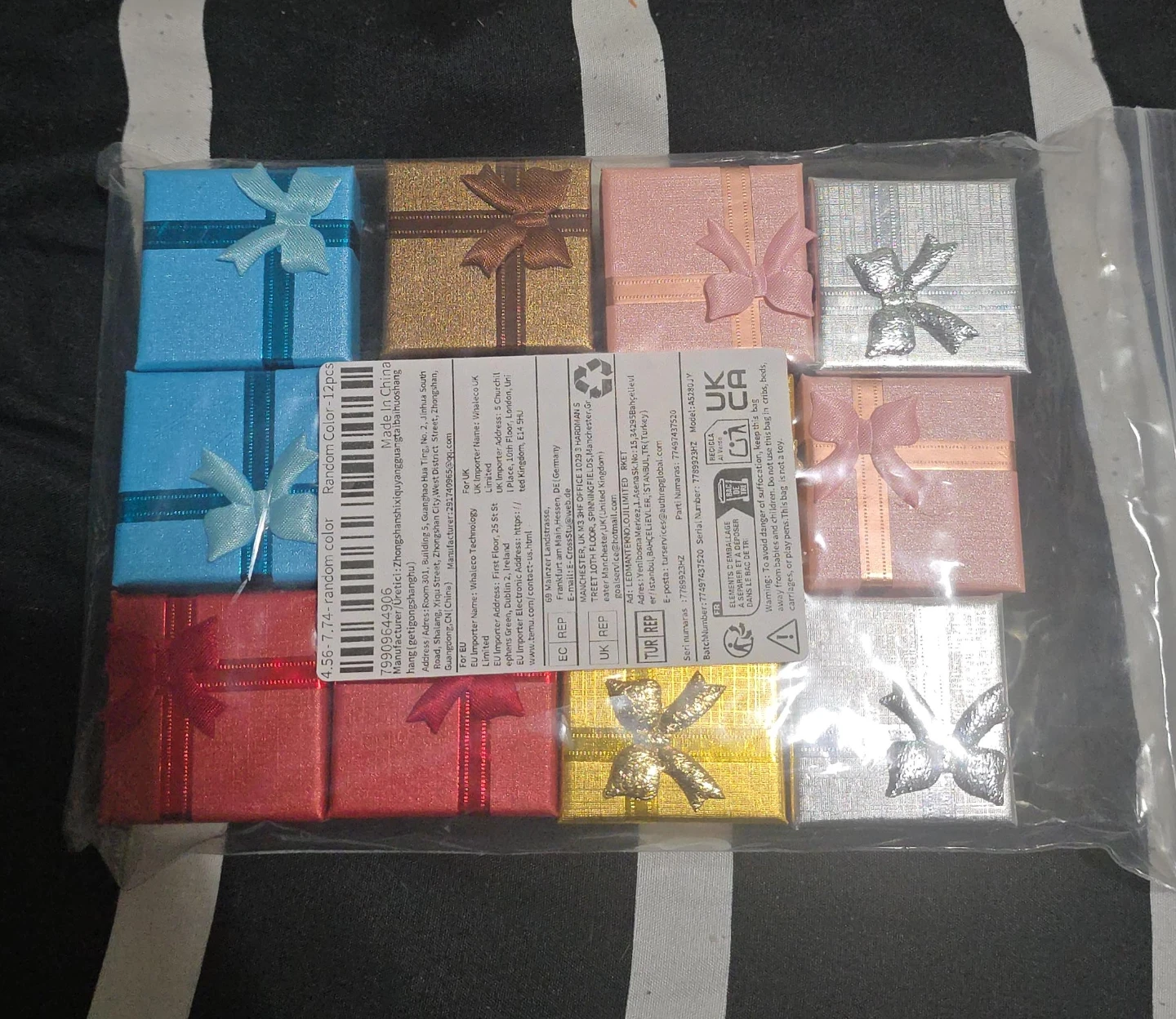 12 Pack Small Gift Boxes with Ribbons