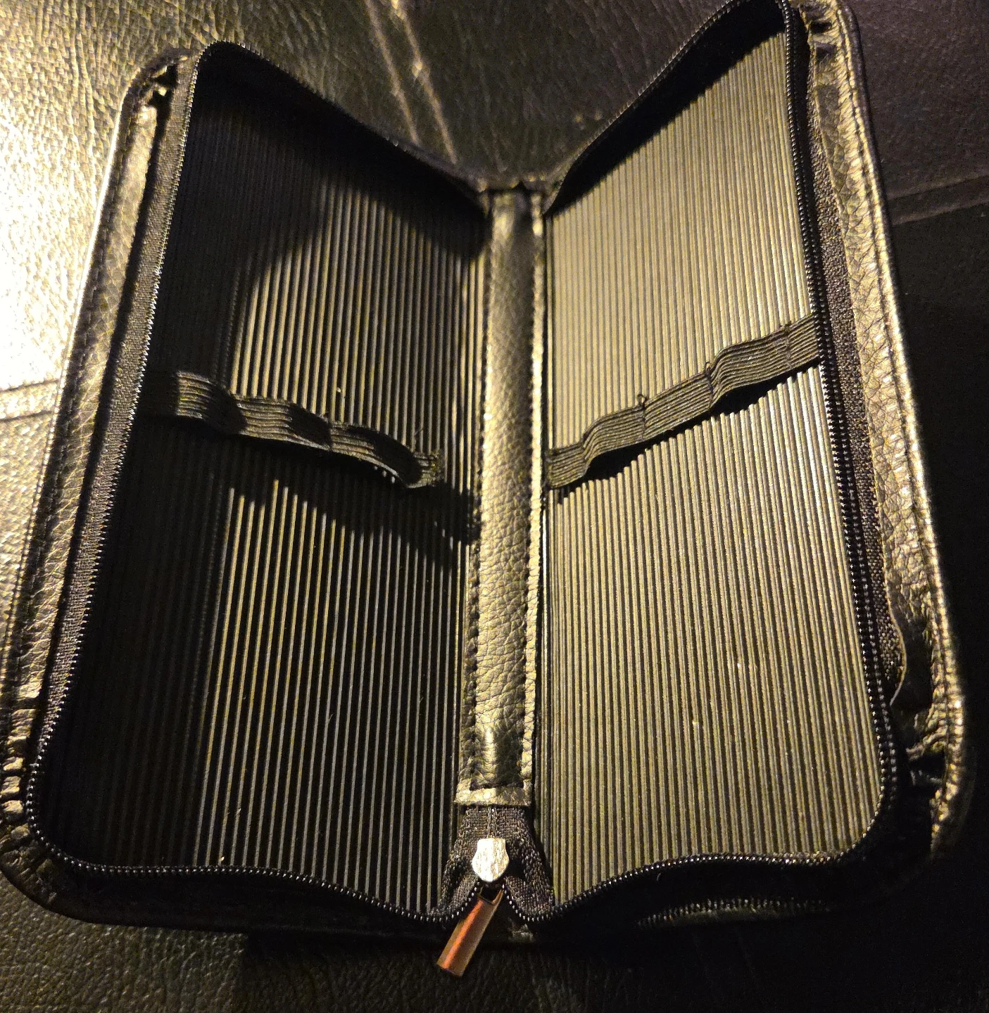 Black Faux Leather Zippered Case 🏆